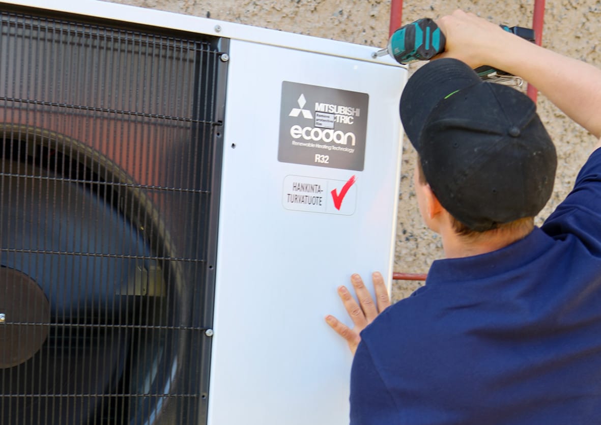 Pirkanmaan Energiafiksu ilma-vesilämpöpumpun huolto